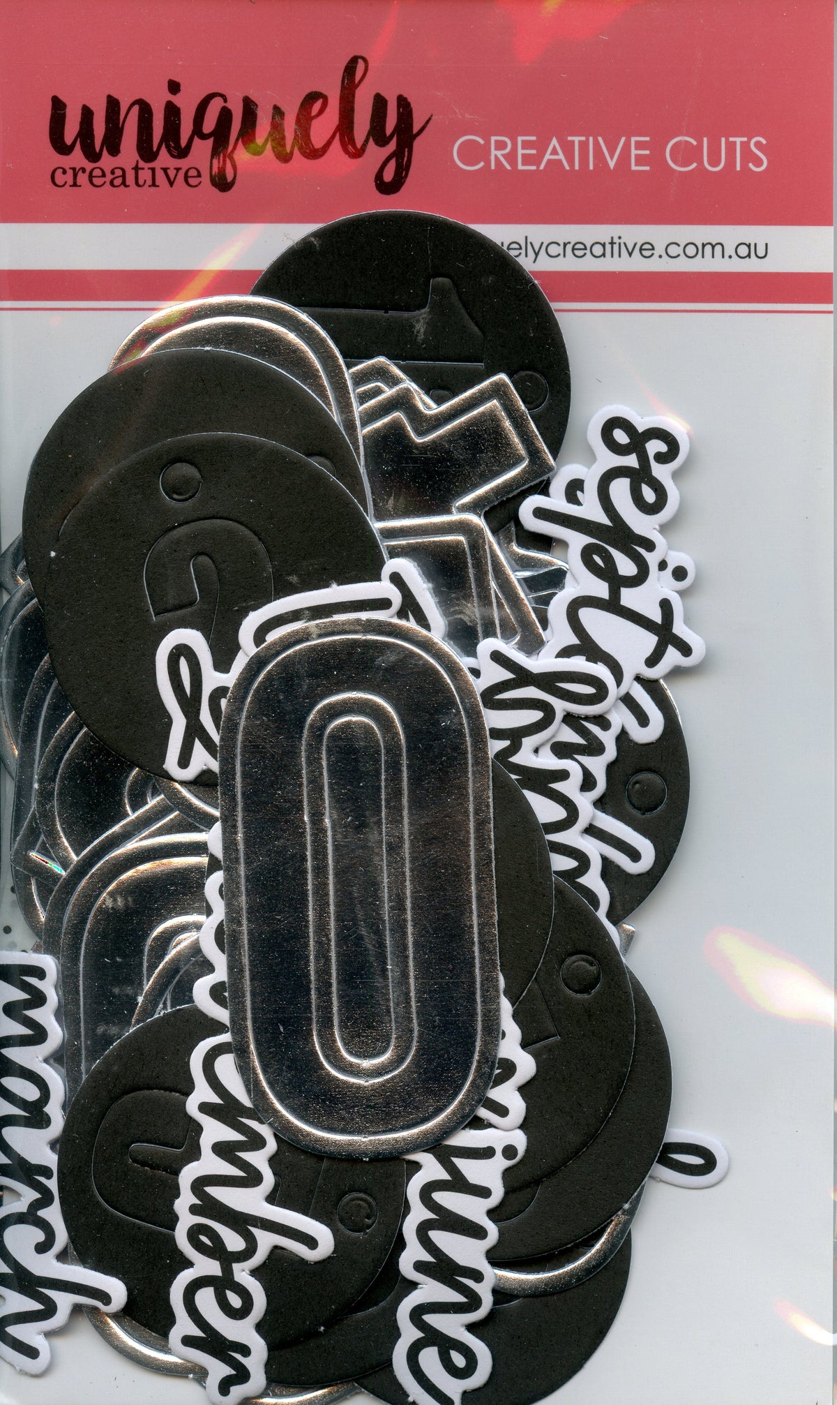 Creative Cut Outs - Large Mixed Number - Black Silver