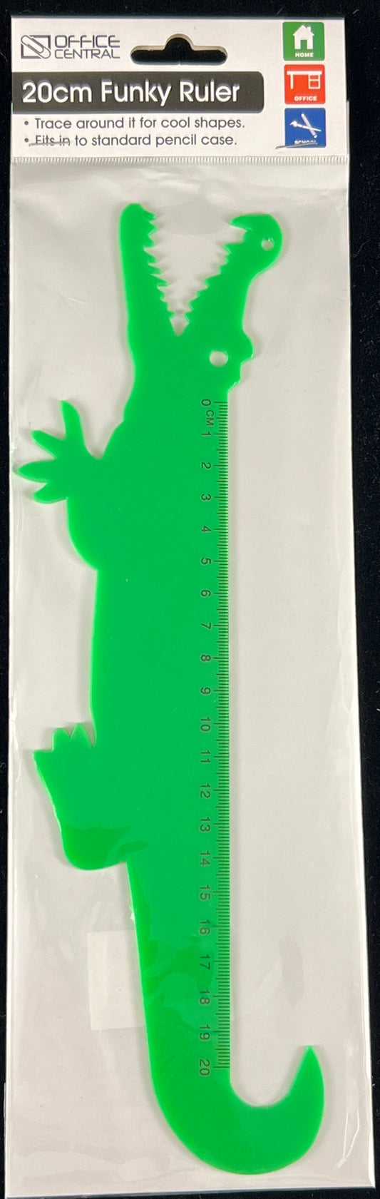 20cm Funky Ruler - Crocodile