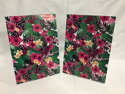 Wrapping Paper Sheets 2x Bright Flowers and Leaves - 70cm x 50cm