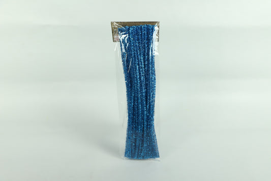 Metallic Pipe Cleaners - Cyan Blue - Pack of 50