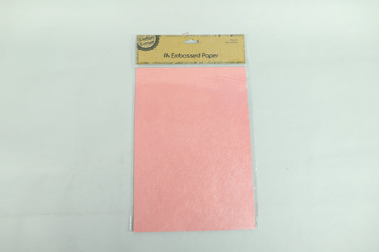 A4 Embossed Paper - Pink - Pack of 6