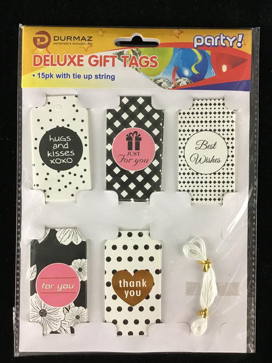 Deluxe Gift Tags 15pk - Hugs and Kisses - Pack #1