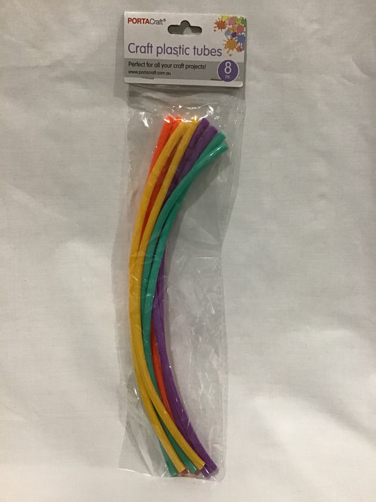 Plastic tubes - coloured - 8 pack
