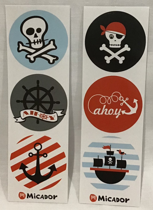 Stickers - Pirates - 6 designs - 30 pk
