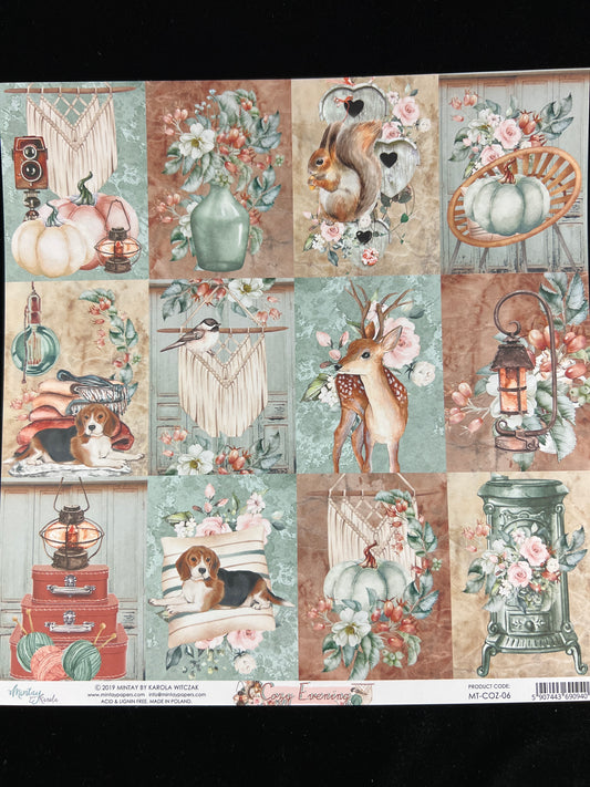 Cozy Evening - 1x Double sided sheet - 30.5 x 30.5cm
