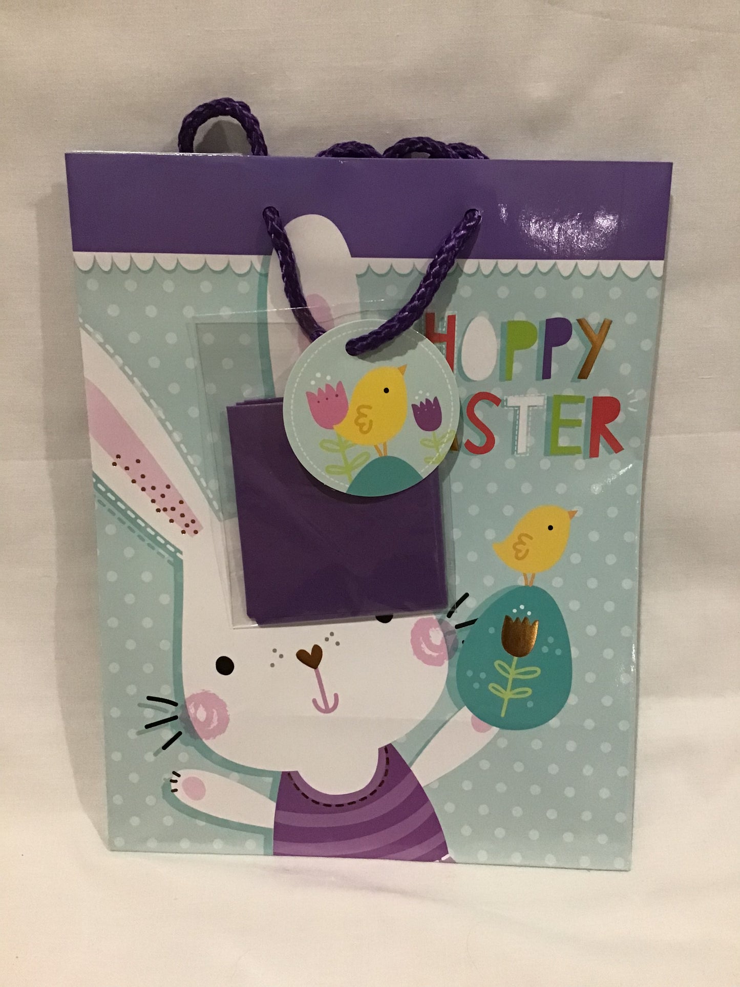 Easter Gift Bag - Hoppy Easter - Rabbit/Egg/Chick - 23x18x10cm