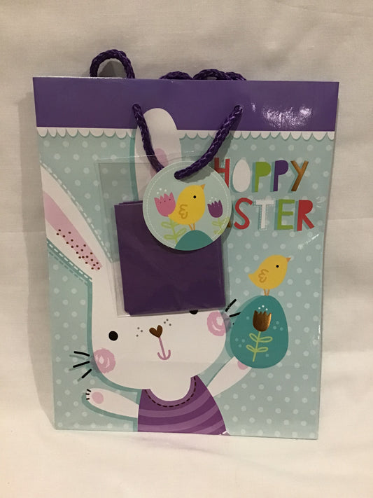 Easter Gift Bag - Hoppy Easter - Rabbit/Egg/Chick - 23x18x10cm