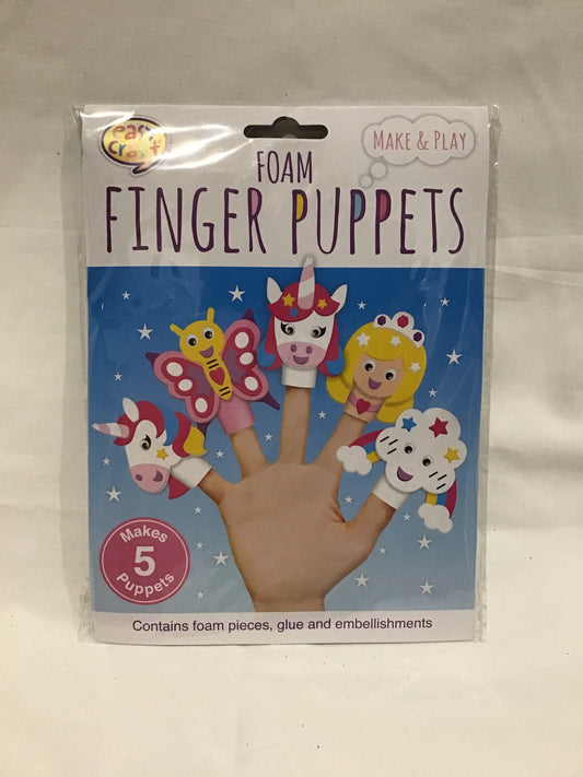 Foam Finger Puppets - Unicorn/Fairy/Butterfly Theme - Makes 5