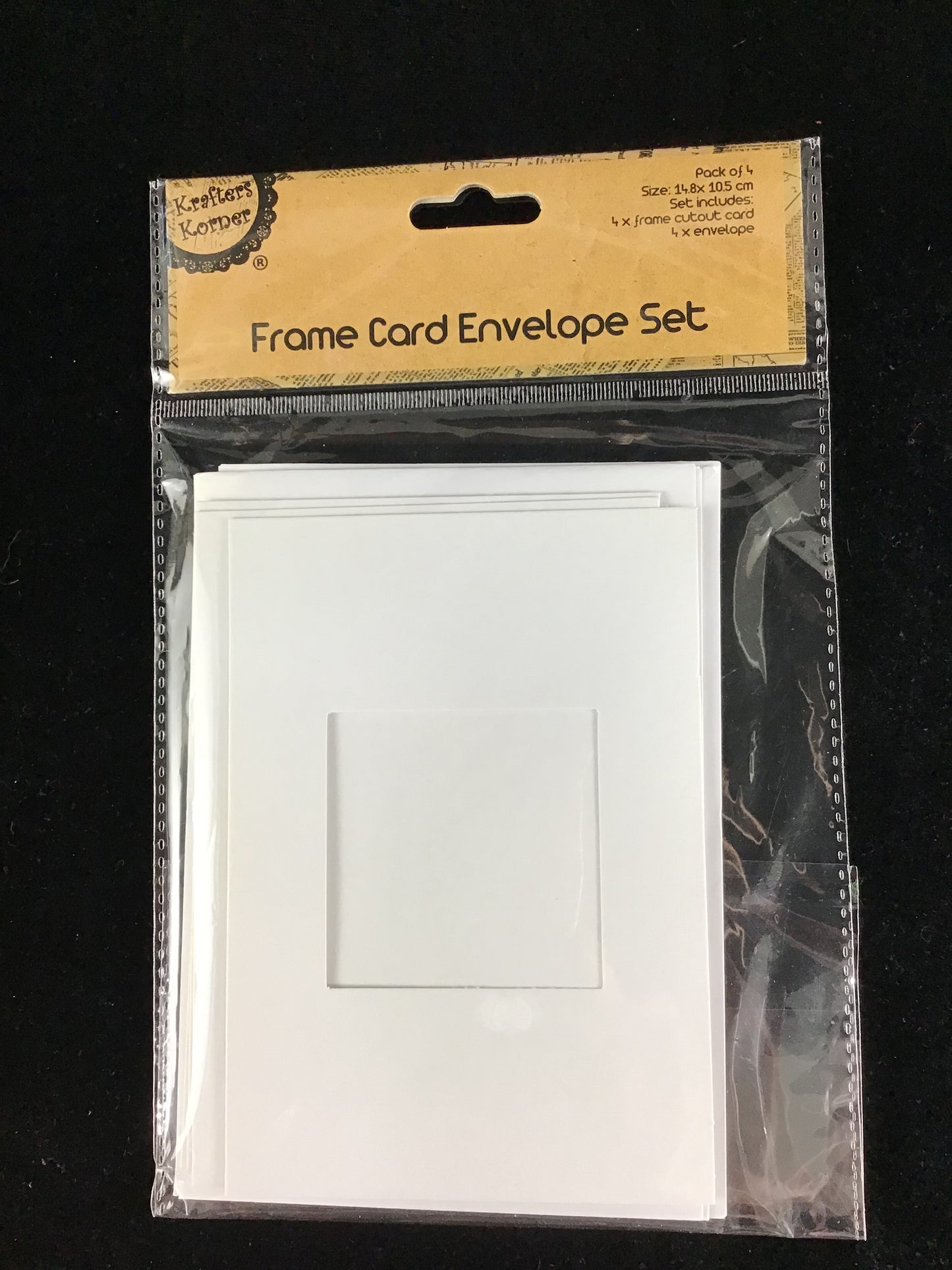 Frame Card - Metallic White - 4 pack with Envelopes