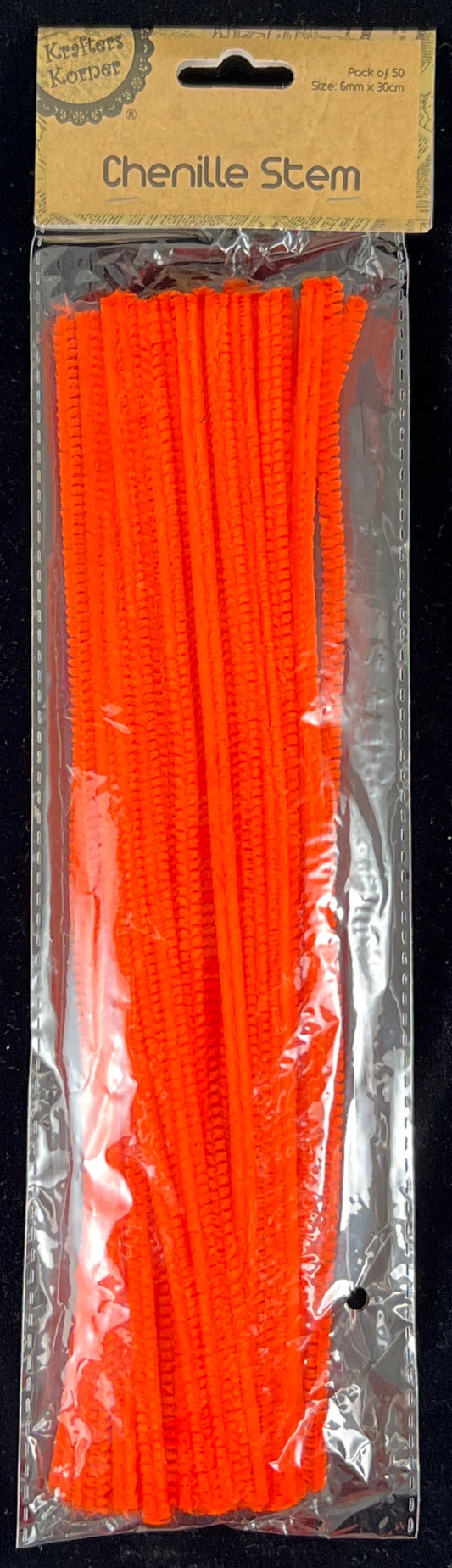 Pipe Cleaners - Bright Orange - Pack of 50