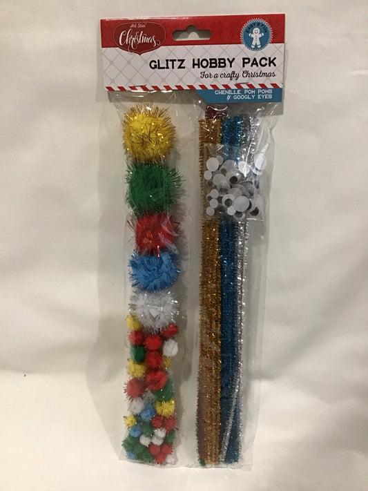 Metallic/Glittery Pipe Cleaner/Pom Pom/Googly Eye - Christmas Pack