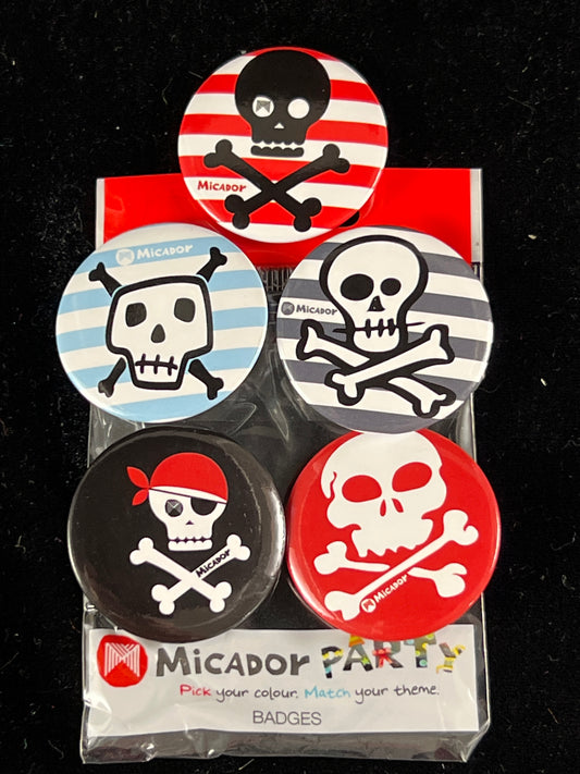 Party Badges - Pirates - 5 pk