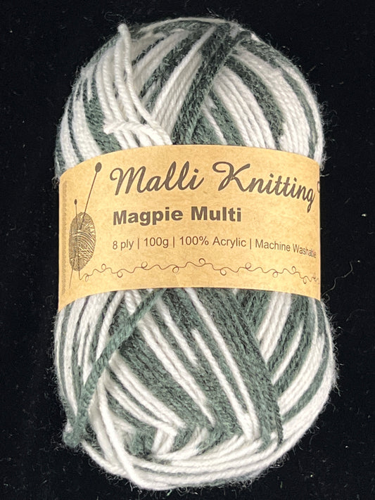 Malli Knitting Yarn - 8 Ply - Magpie Multi - 100g - 100% Acrylic