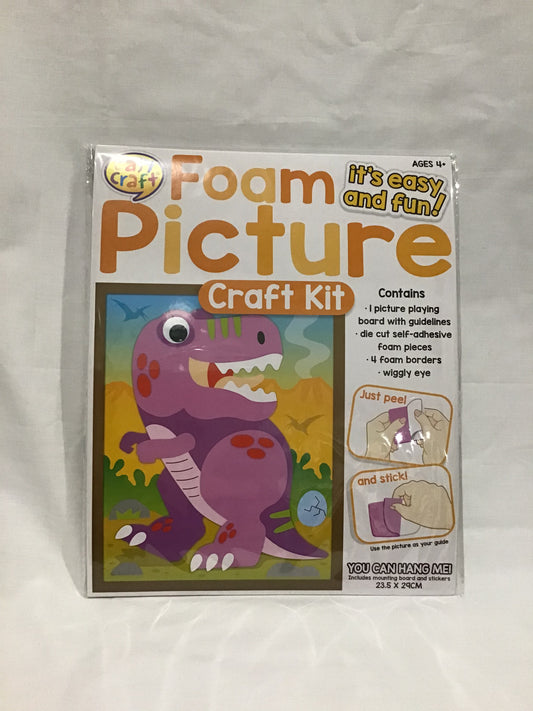 Easy Craft Foam Picture Craft Kit - Dinosaurs - Peel and Stick