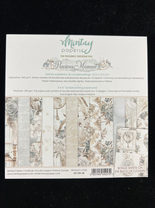 Precious Moment Paper Pad - 24x Double sided sheets - 15.2x15.2cm