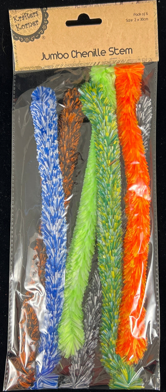 Mega Pipe Cleaners - Multi Flex Colour - 6pc