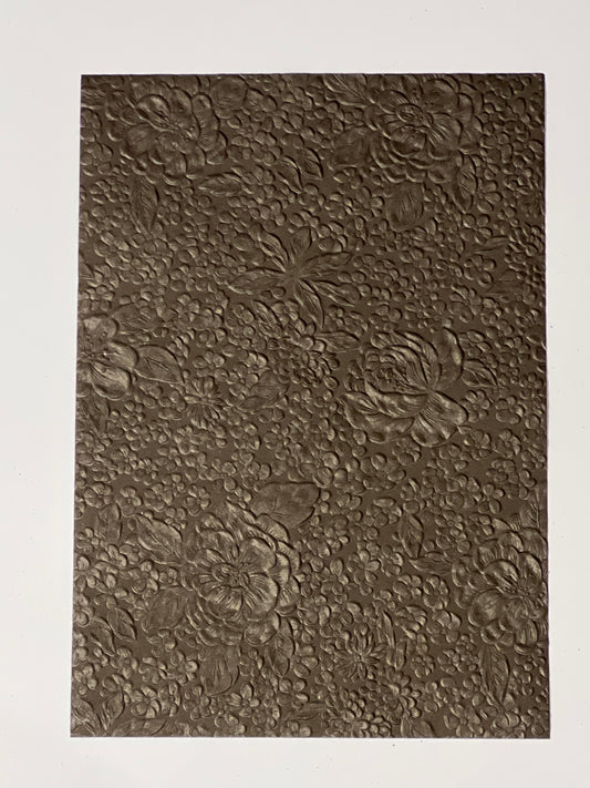 Specialty Paper 3x A4 - Flowers Chocolate Embossed