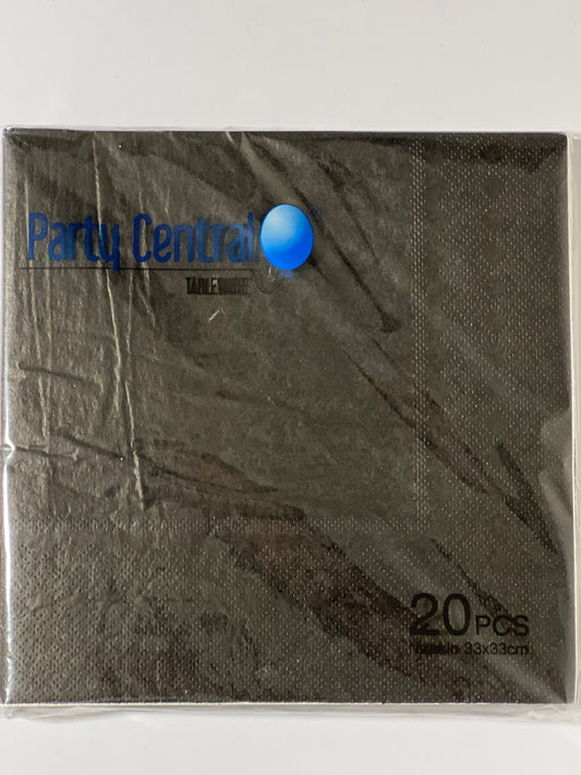 Napkins - Black - 20 pc - 33cm x 33cm
