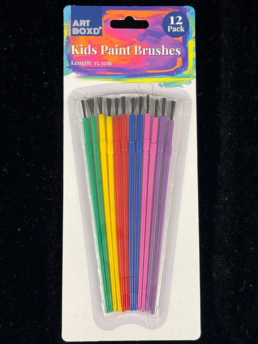 Kids Paint Brushes - Length 15.5cm - 12 pk