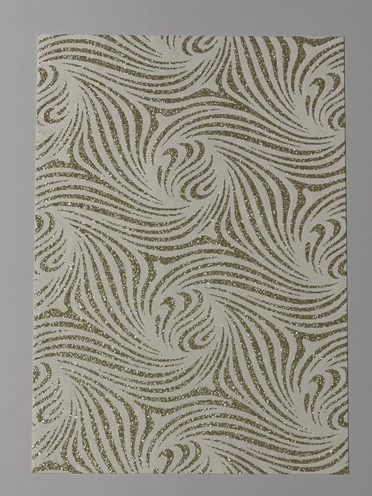 Specialty Paper 3 x Handmade A4 White/Gold Glitter Swirls Print Paper