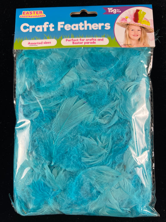Craft Feathers - Blue - Assorted sizes - 15g per pack