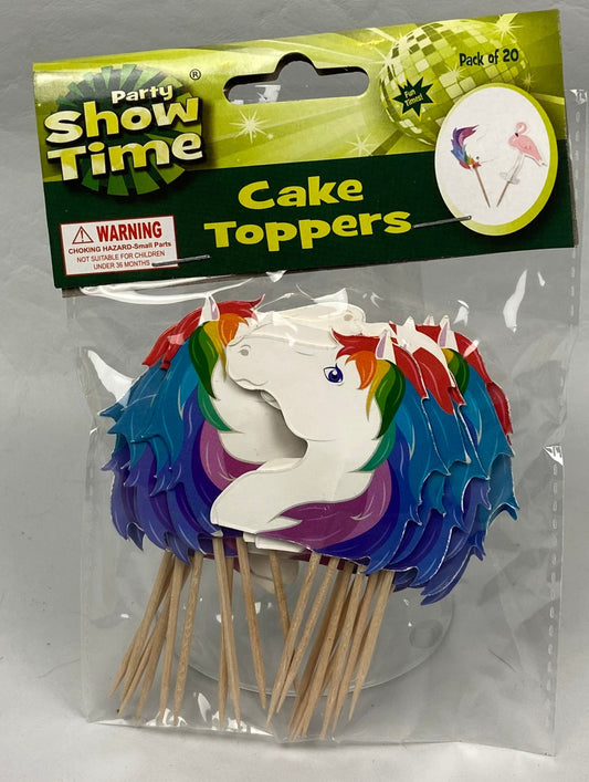 Party Show Time Cup Cake Toppers - Pack of 20 - Unicorns
