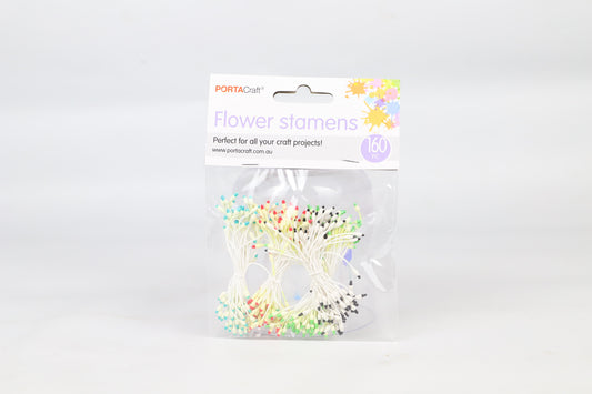 Porta Craft Flower Stamens Cream/White Tipped #1 - 160 pc