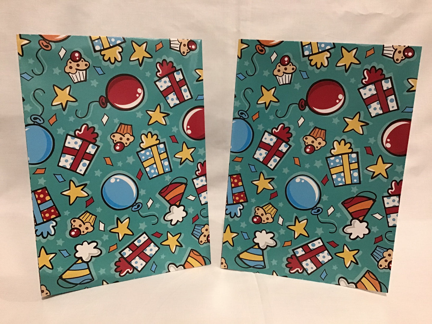 Wrapping Paper Sheets 2x Party Theme - 70cm x 50cm