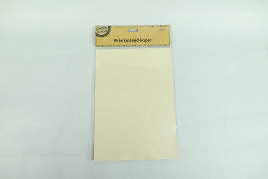 A4 Embossed Paper - Beige - Pack of 6