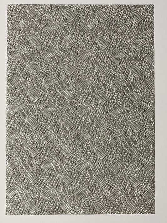 Specialty Paper 1 x Handmade A4 Silver Patterned Embossed Paper