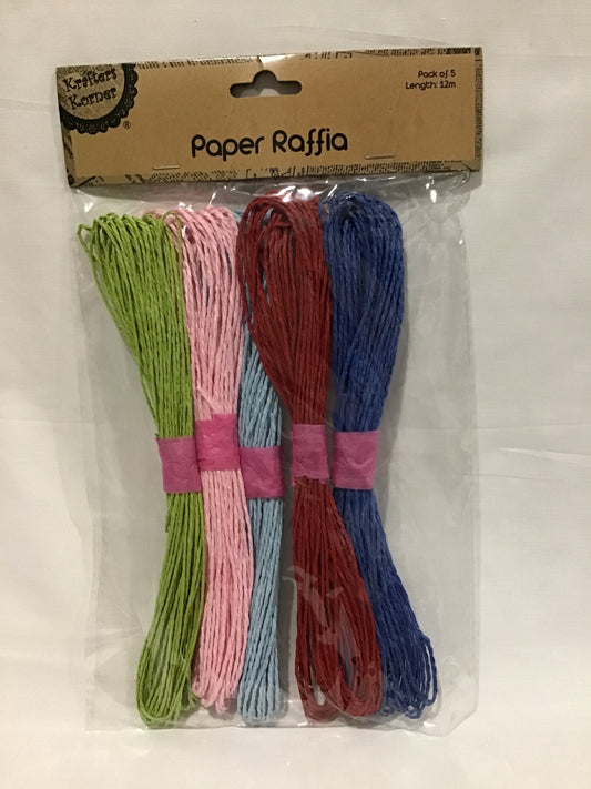 Paper Raffia (String look) Hanks - Colour mix #1 - Pack of 5