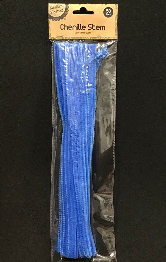 Pipe Cleaners - Cyan Blue  - Pack of 50