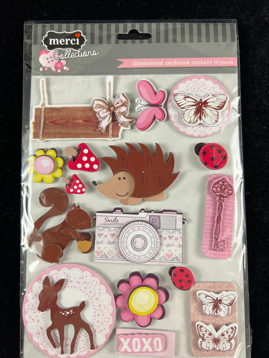Merci Collection Dimensional card stock stickers