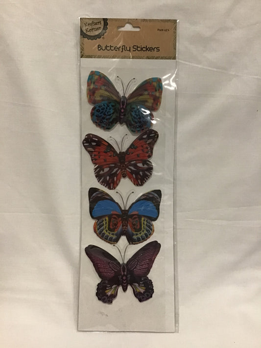 Butterfly Stickers - Large - 4 pk