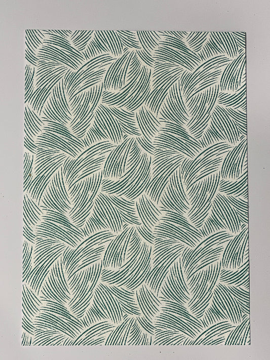 Specialty Paper 3 x  A4 Handmade White/Emerald Glitter Weave Print Paper