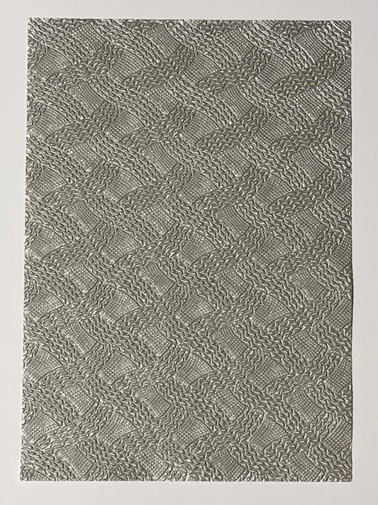 Specialty Paper 3 x Handmade A4 Silver Patterned Embossed Paper