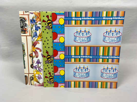 5 x Wrapping Paper 50cm x 70cm - Assorted Designs in picture - Pack #4