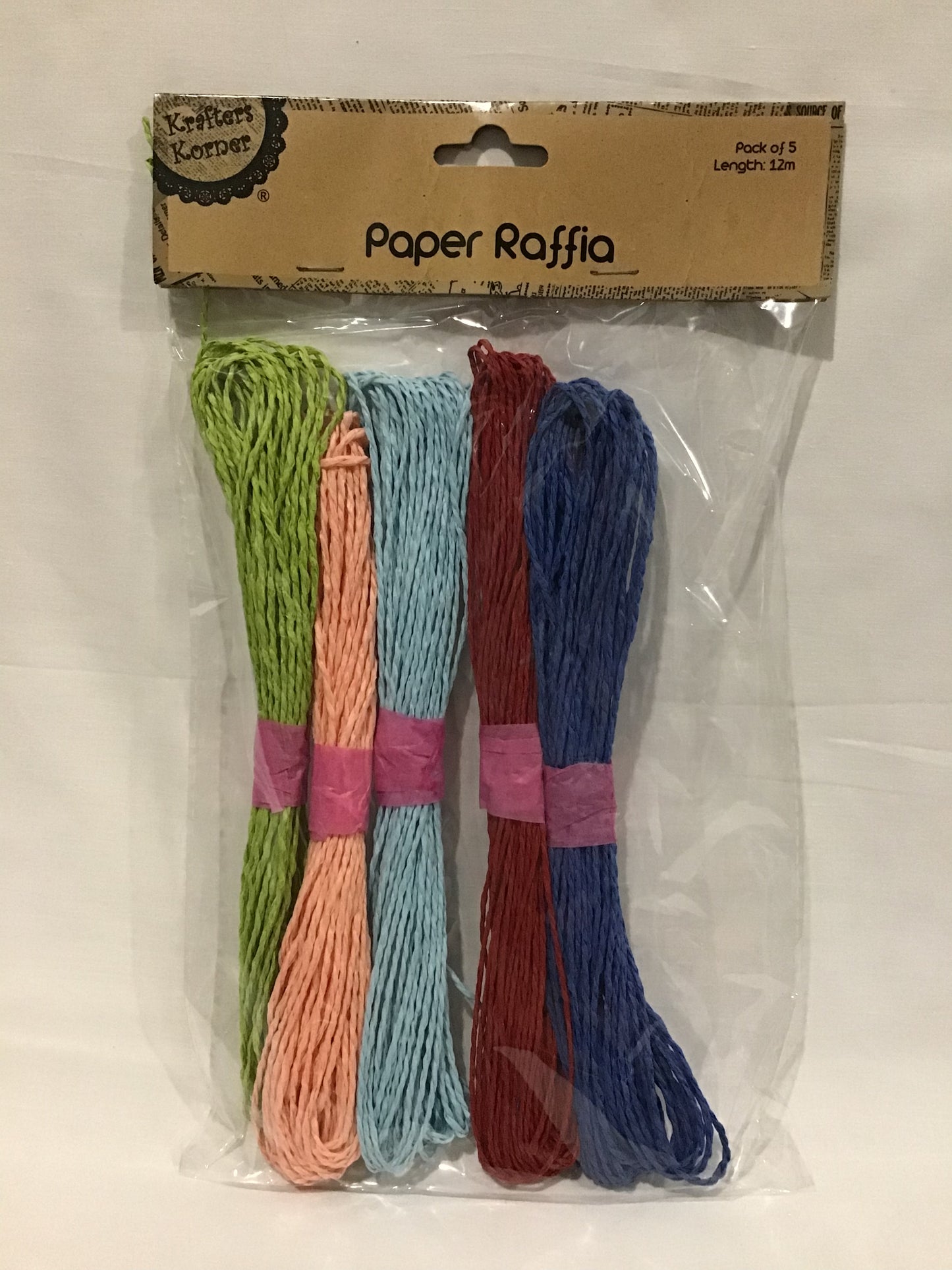 Paper Raffia (String look) Hanks - Colour mix #2 - Pack of 5