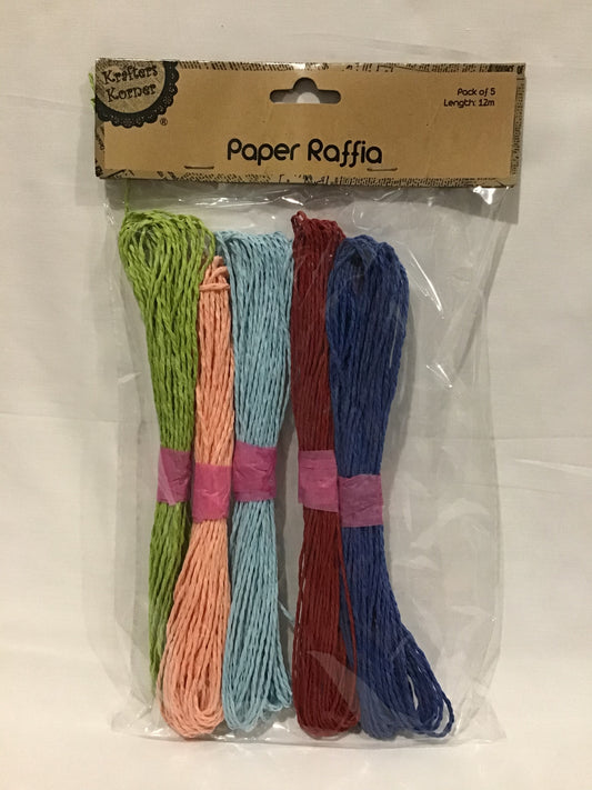 Paper Raffia (String look) Hanks - Colour mix #2 - Pack of 5