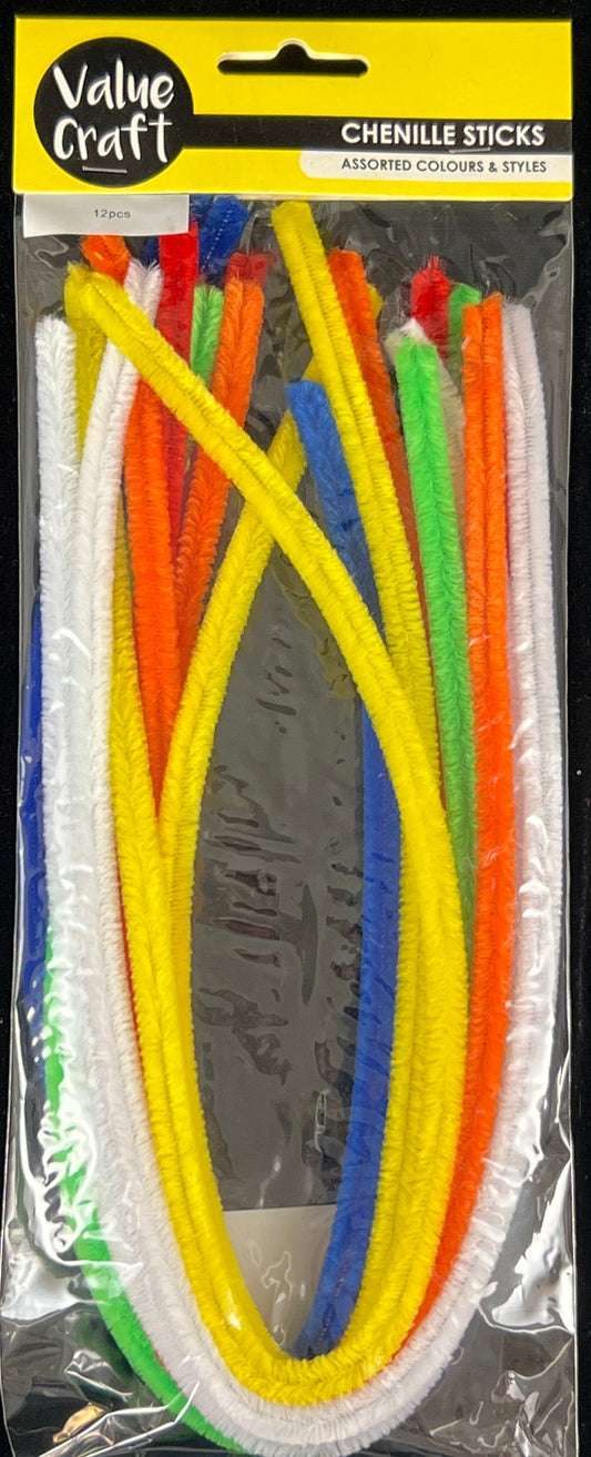 Pipe Cleaners - Assorted Colours - Pack of 12 - 50cm