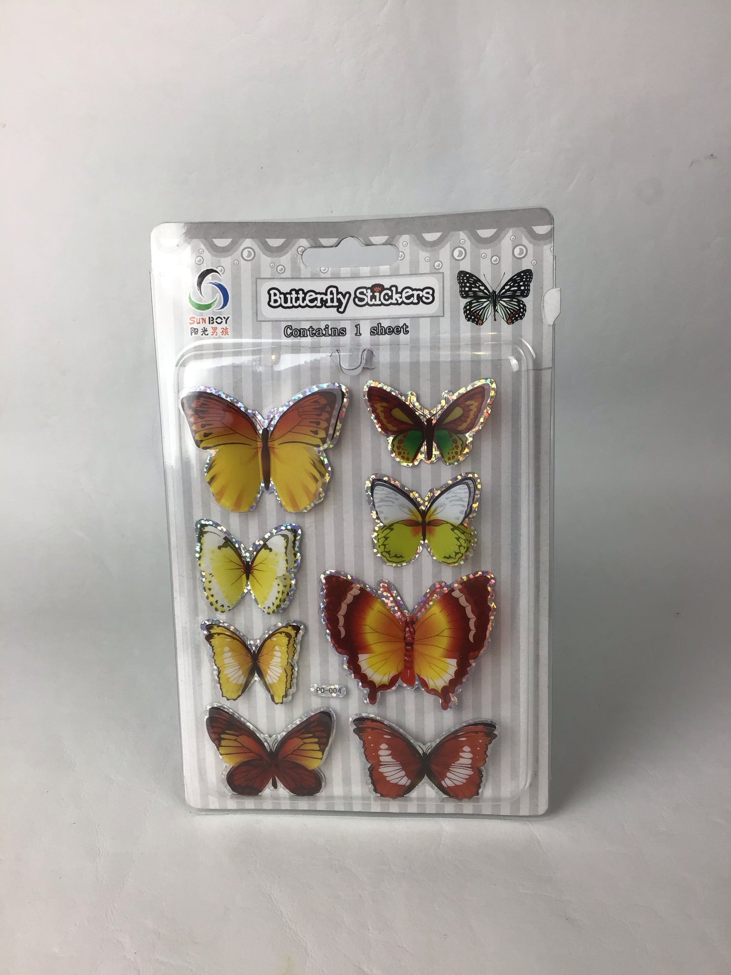 Butterfly Stickers - 3D - Autumn Tones #3 -  8 pack