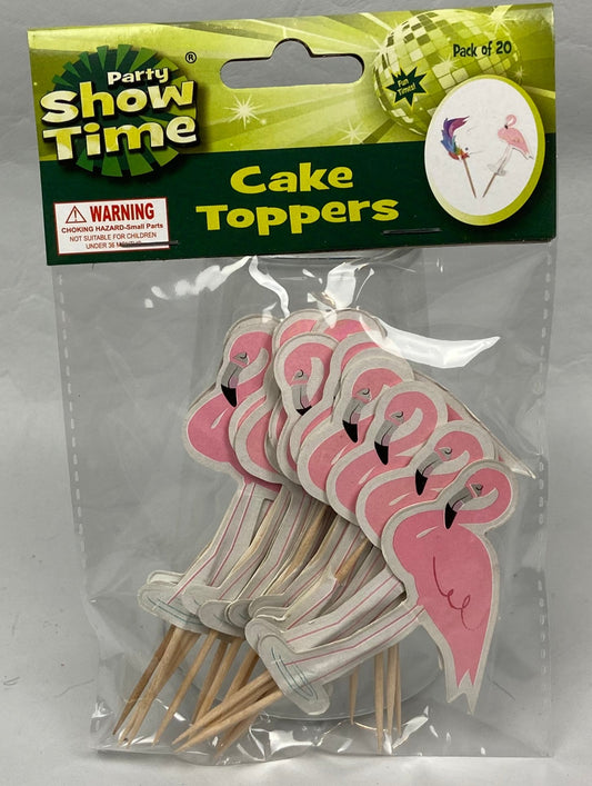 Party Show Time Cup Cake Toppers - Pack of 20 - Flamingoes