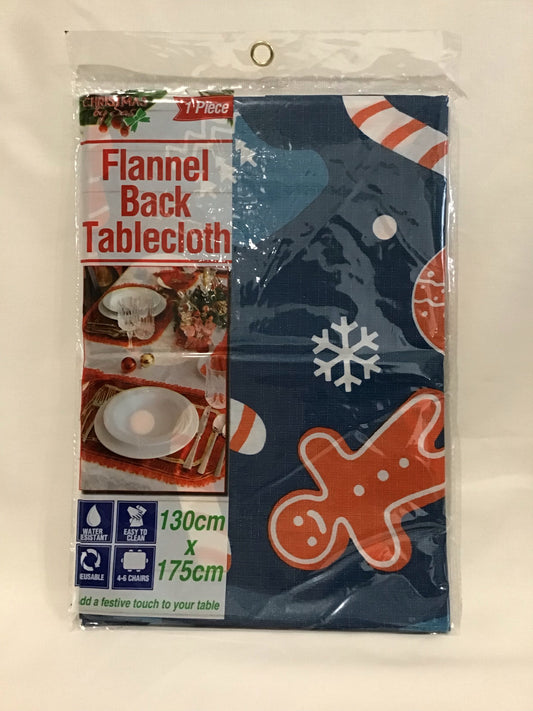 Christmas Flannel Back Table Cloth - 130cm x 175cm - Christmas Theme Design #2