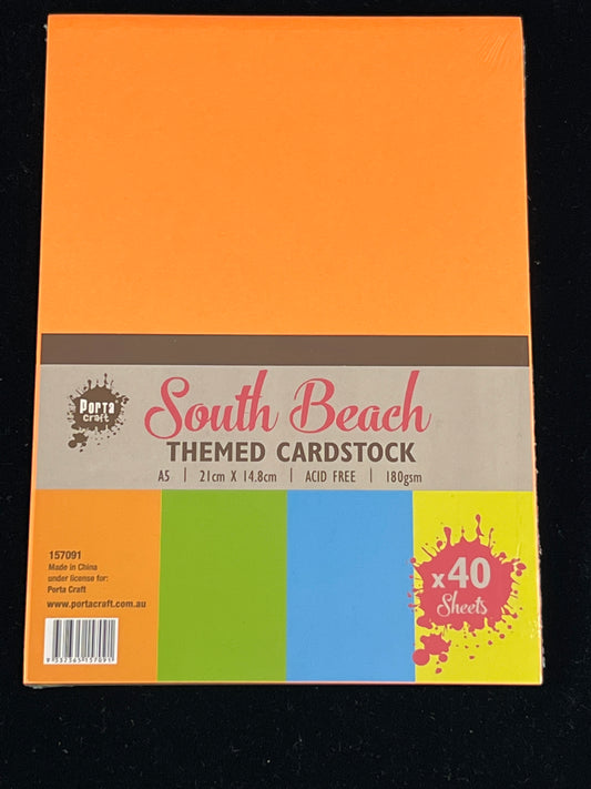 Porta Craft A5 South Beach Themed Cardstock 180gsm - 40 Sheets