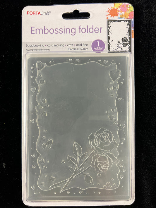 Embossing Folder - Rose with border - One Folder