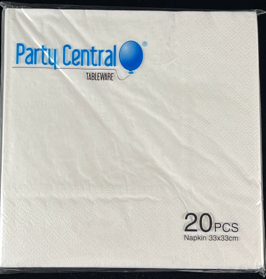 Napkins - White - 20 pc - 33cm x 33cm