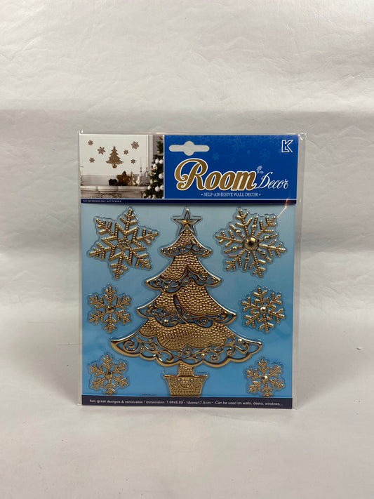 Christmas Room Decor - Self Adhesive - Tree and Snowflakes