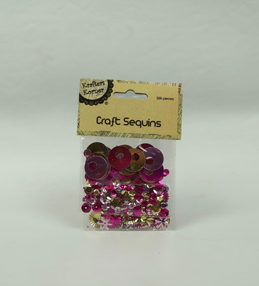 Craft Sequins - Pink/Hot Pink/Gold - 166 pcs