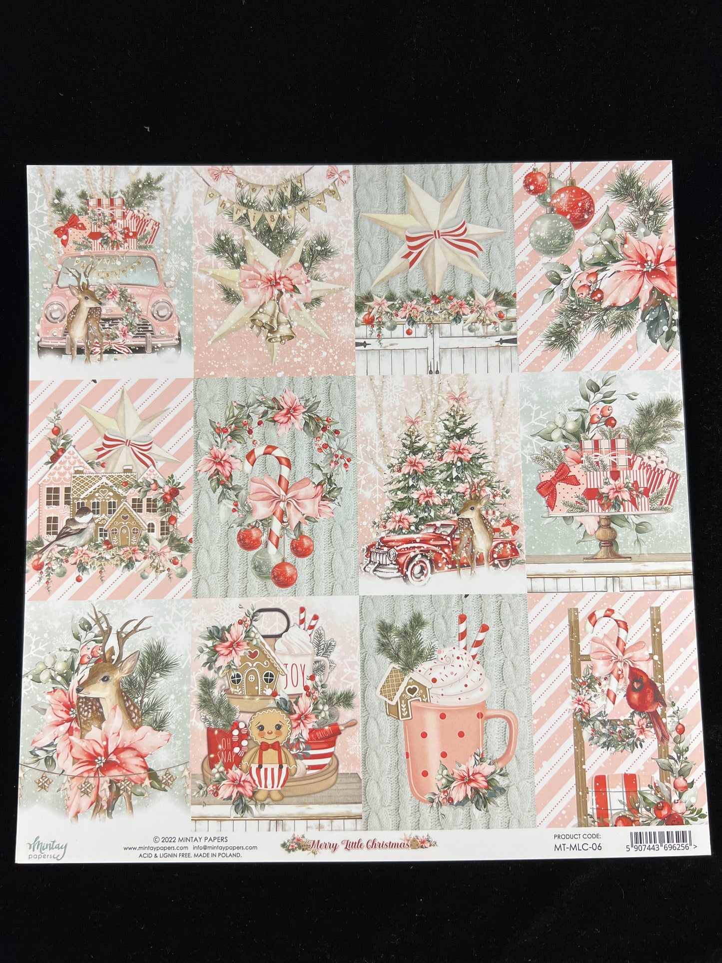 Merry Little Christmas - 1x Double sided sheet - 30.5 x 30.5cm