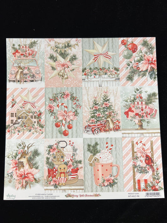 Merry Little Christmas - 1x Double sided sheet - 30.5 x 30.5cm